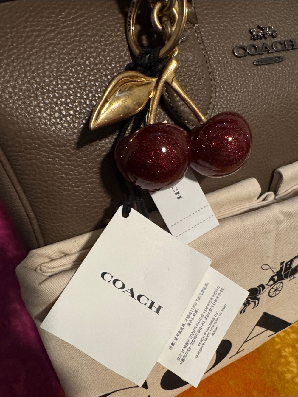 ♥️NWT Coach Red Sparkle Cherry Charm♥️